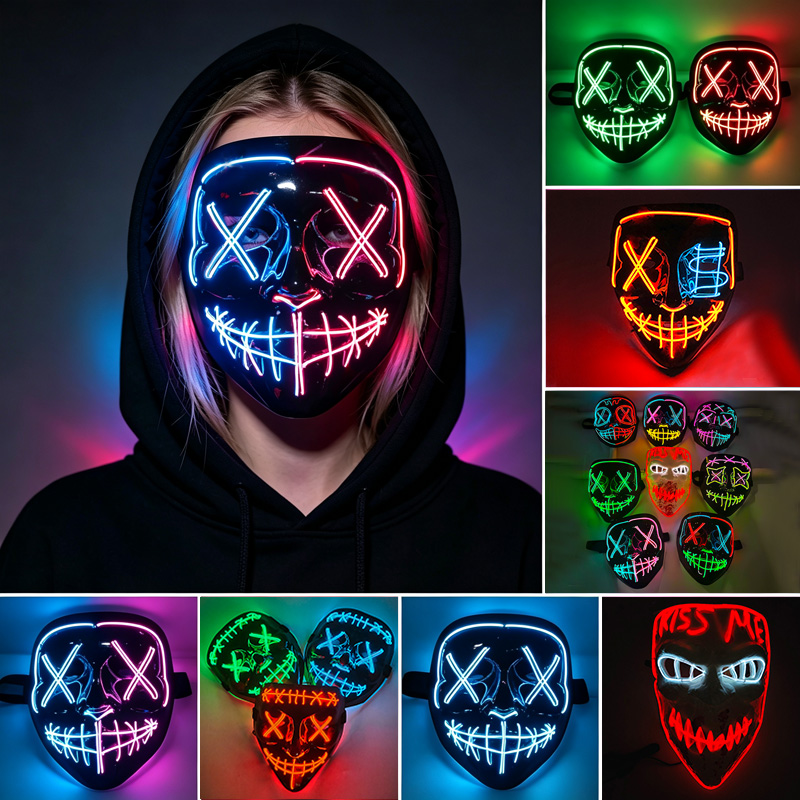 Led Purge Mask Halloween - Профессиональная персонализация, светящаяся светодиодная маска для