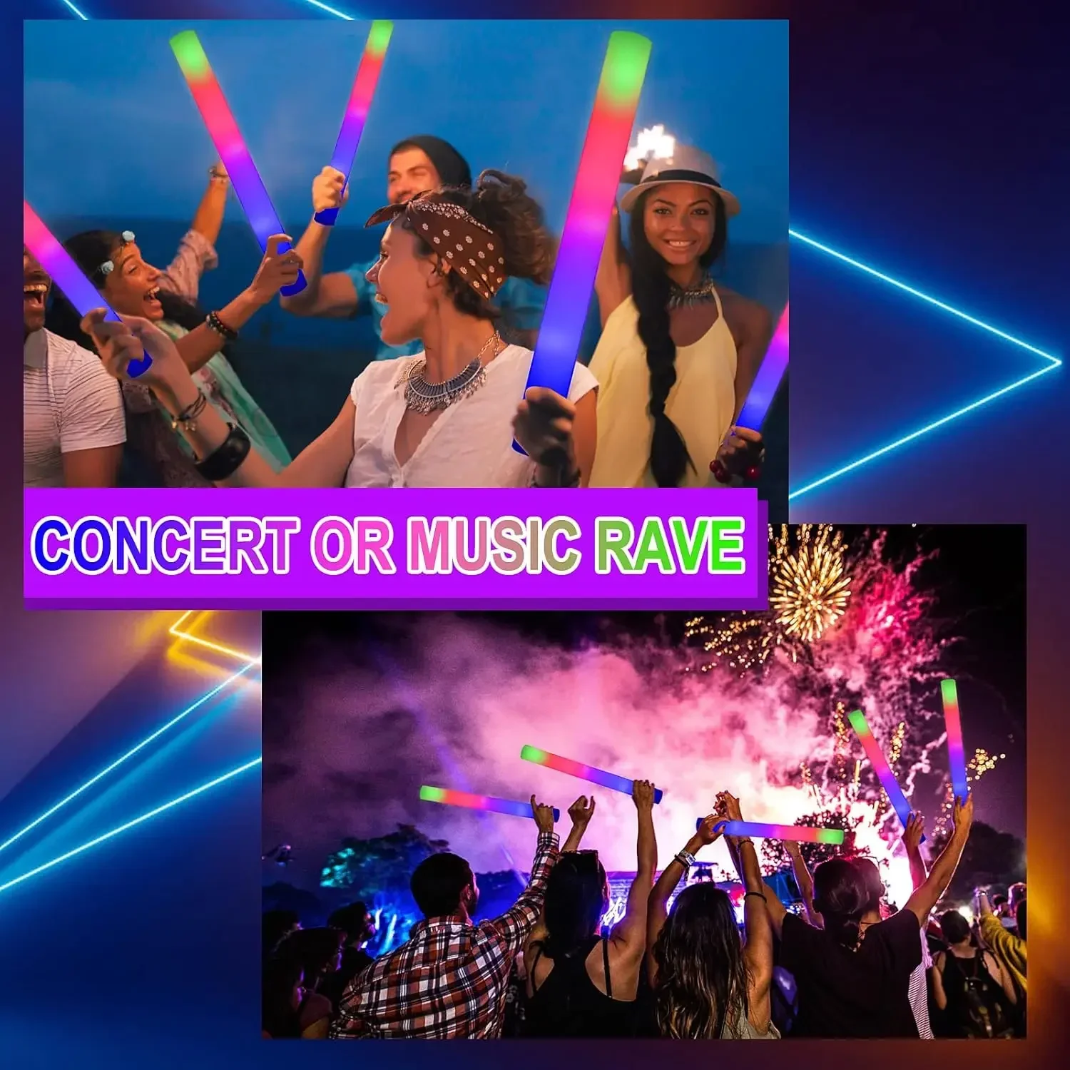 1Z-50 шт. светодиодных пенопла – обзор и цена Flashing Led Foam Sticks Party