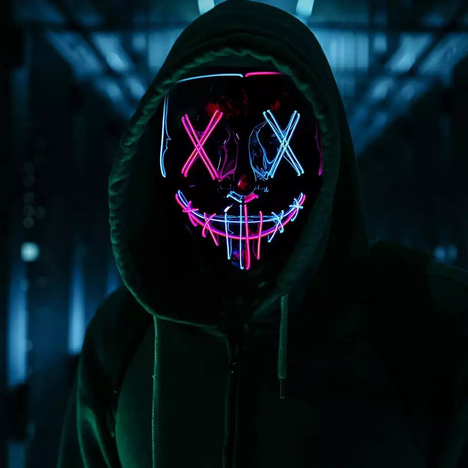 Женская яркая маска для Хэллоу – обзор и цена Led Purge Mask Halloween