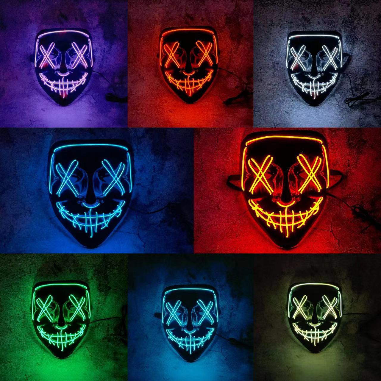 Беспроводная неоновая LED-маск – обзор и цена Led Purge Mask Halloween