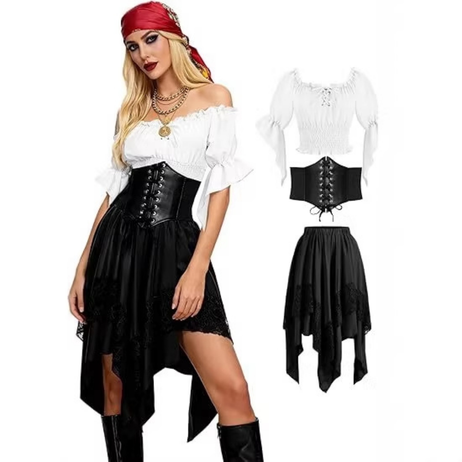 Комплект из 3 предметов: женск – обзор и цена Medieval Renaissance Dress Women
